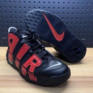 Nike Air More Uptempo '96 GS Retro Shoes Black Red Youth Size 5Y / Women’s 6.5